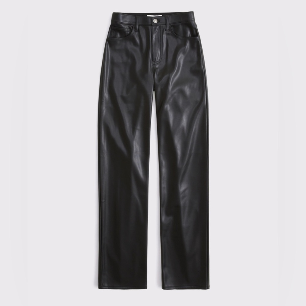 Abercrombie & Fitch 90s Straight Ultra High Rise Vegan Leather Pants